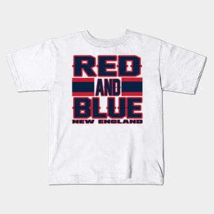 New England LYFE Red and Blue Football Colors! Kids T-Shirt